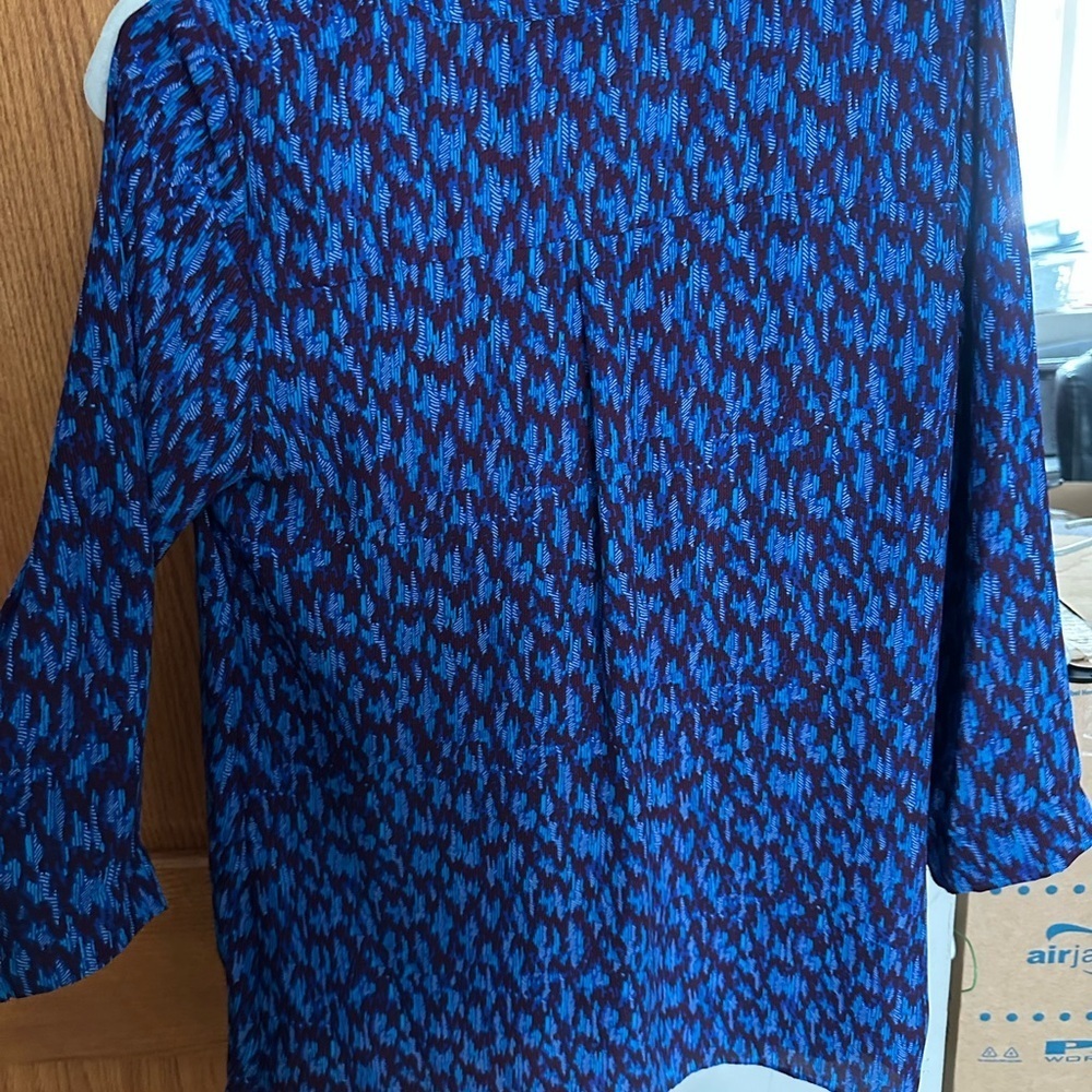 a.n.a Navy Patterned Women's Blouse - Picture 4 of 7